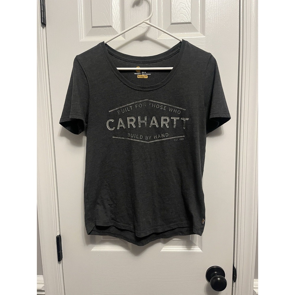 Grey Small Scoop Neck Carhartt Womens T shirt.